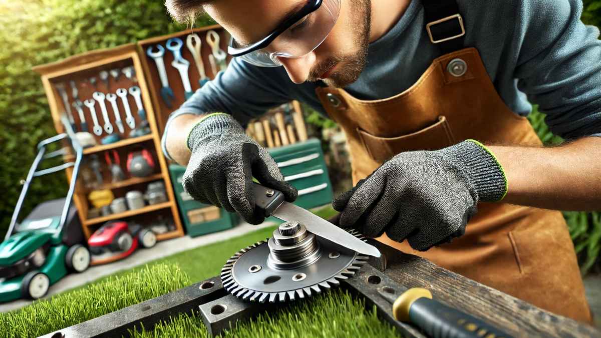 how to sharpen rotary lawn mower blades